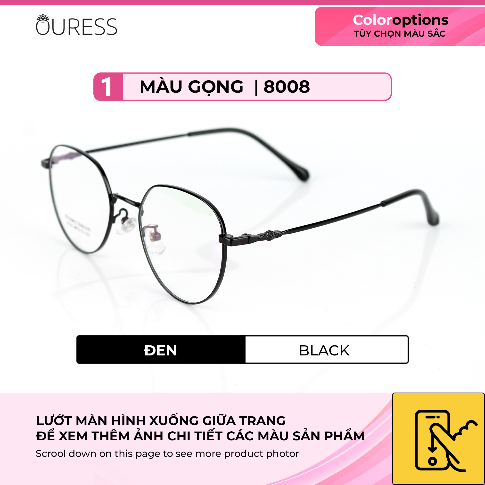 GỌNG KÍNH TITAN MMR CHẤT LIỆU CAO CẤP SIÊU NHẸ SIÊU BỀN – 8008