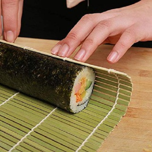 Mành tre cuộn sushi an toàn cho sức khỏe size lớn - Dụng cụ cuốn rong biển, cơm cuộn bằng tre cao cấp, màu xanh lá