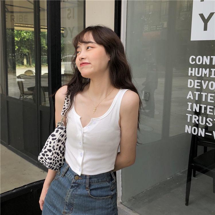 Áo Croptop Nữ 3 Lỗ Khuy Ngưc Dáng Ôm Trơn