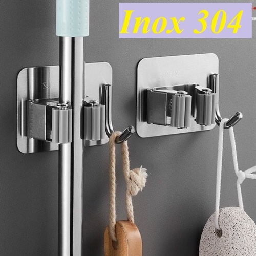 Móc Treo Cây Lau Nhà, Móc Treo Chổi, Vòi Hoa Sen, Cọ Chà Toilet...Móc Dán Tường Không Cần Khoan