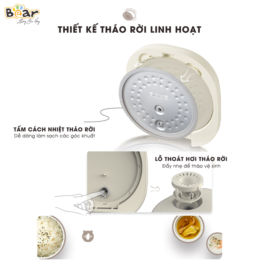 Nồi cơm điện thông minh Bear SUBE015 DFB-B20A1- Hàng chính hãng