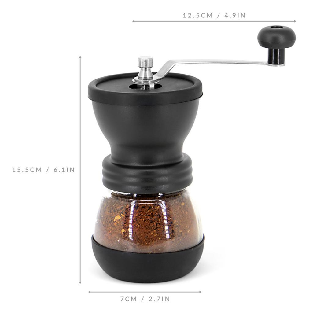 Manual Coffee Mill Burr Grain Milling Machine Tool For Camping Picnic Black
