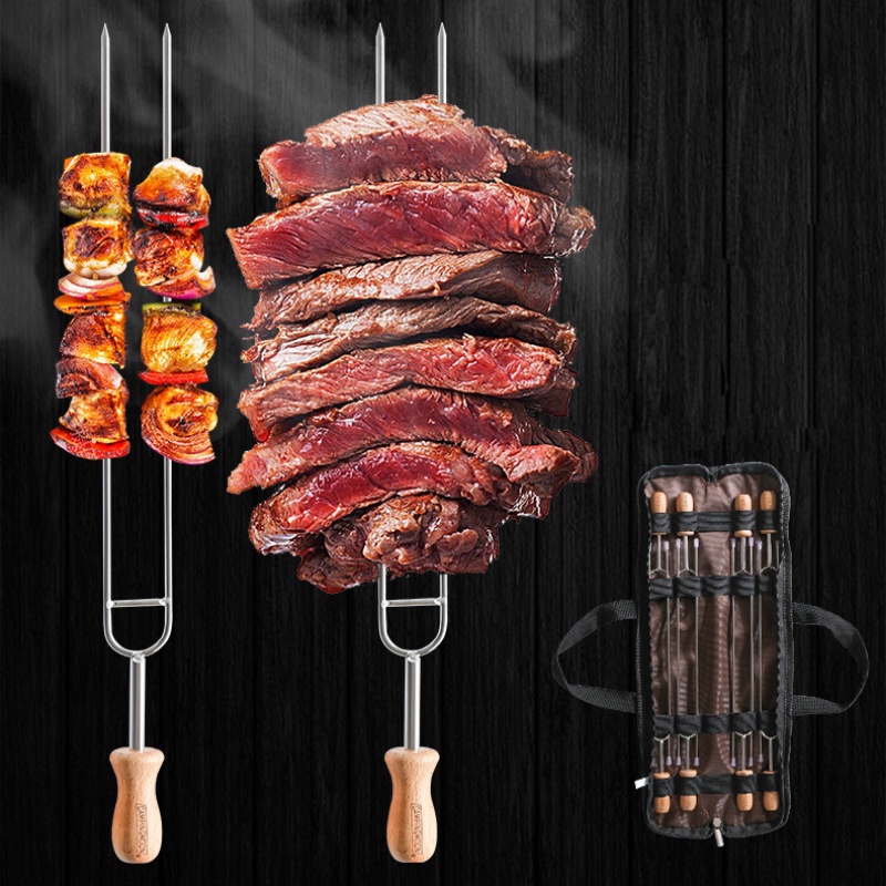 Bộ 8 xiên nướng đôi BBQ Campingmoon MK-8