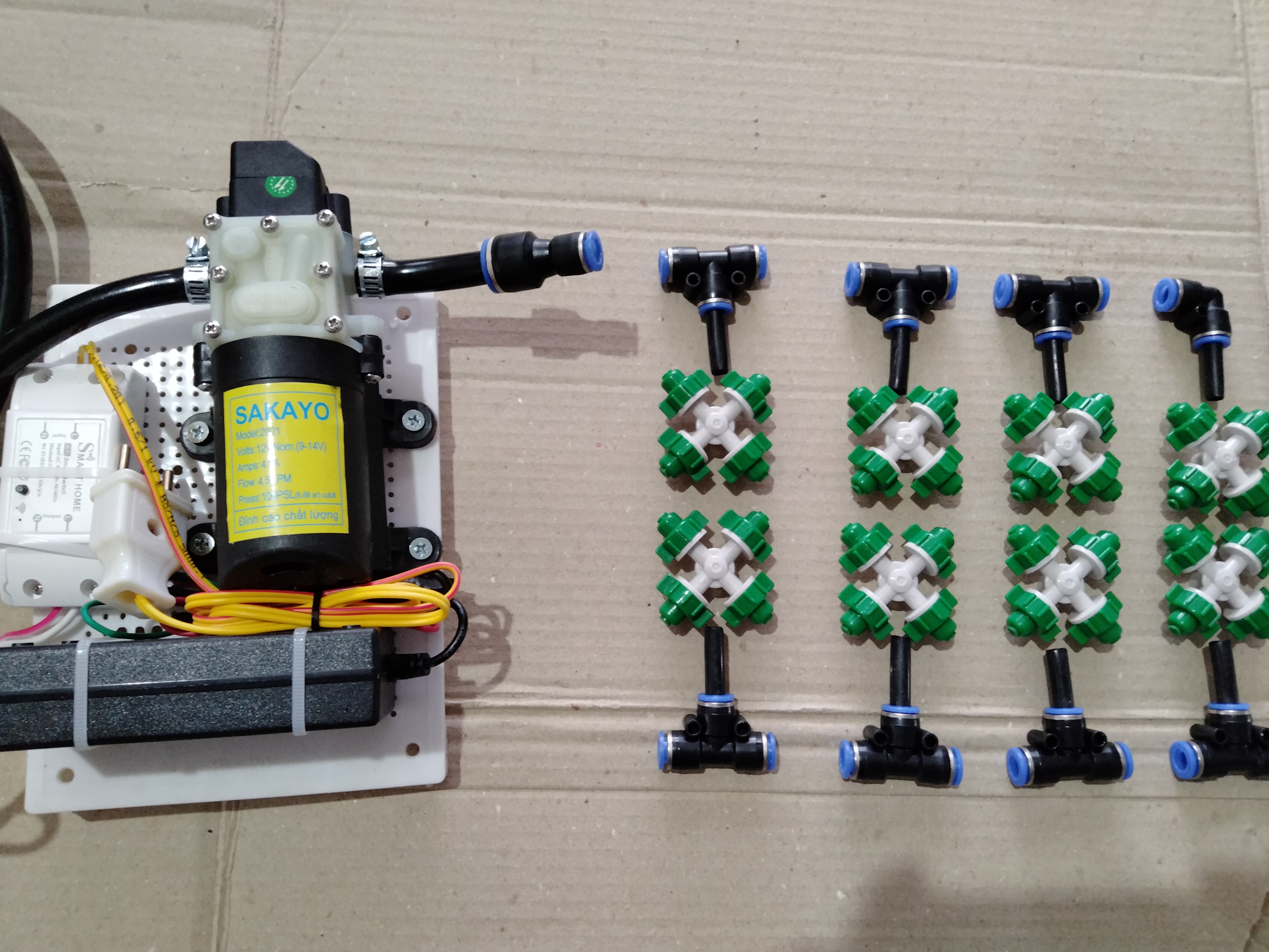 Bộ phun sương tưới lan 6béc 4hướng.10-15m2