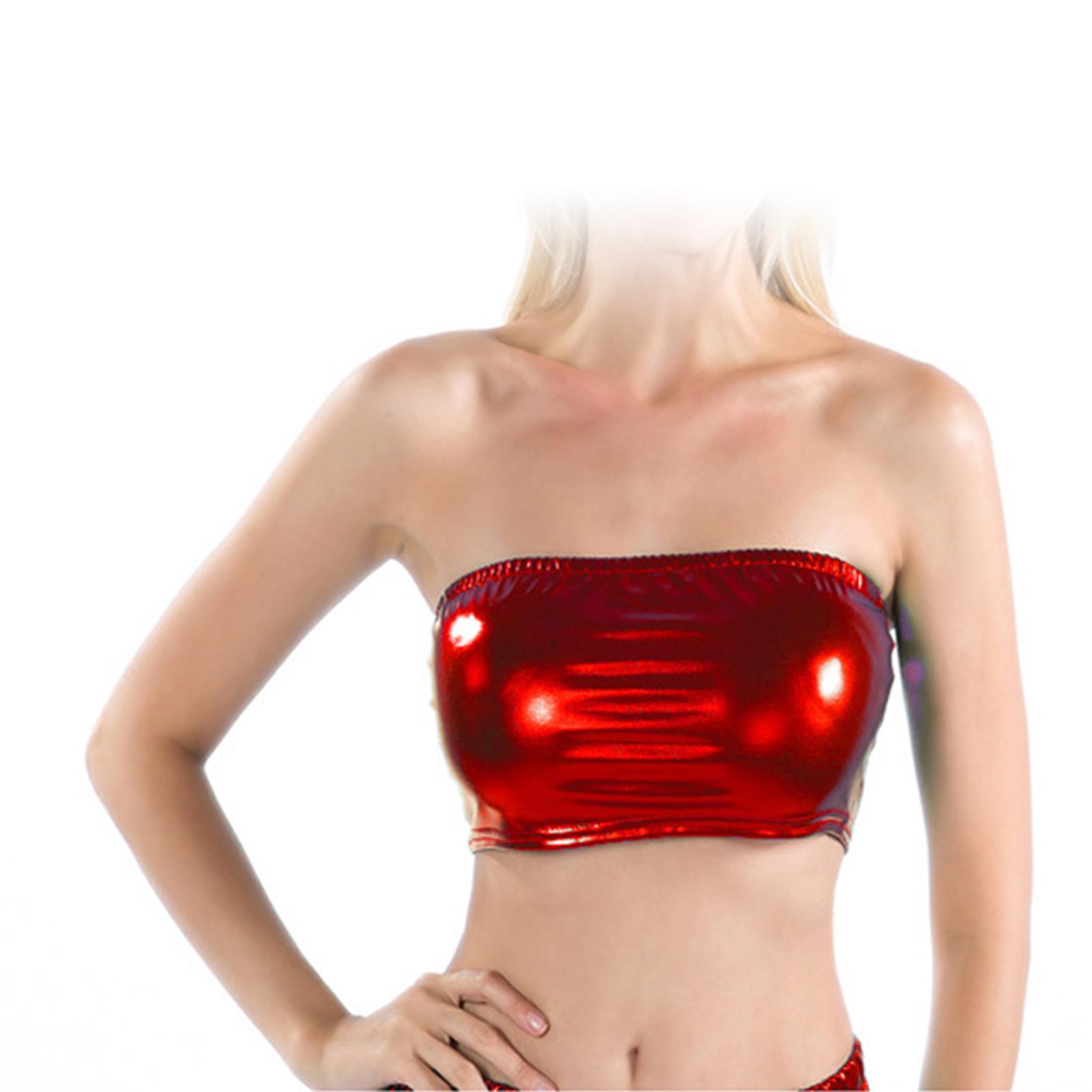 Women's Bandeau Top Strapless Sleeveless Top Swimsuit for Performance