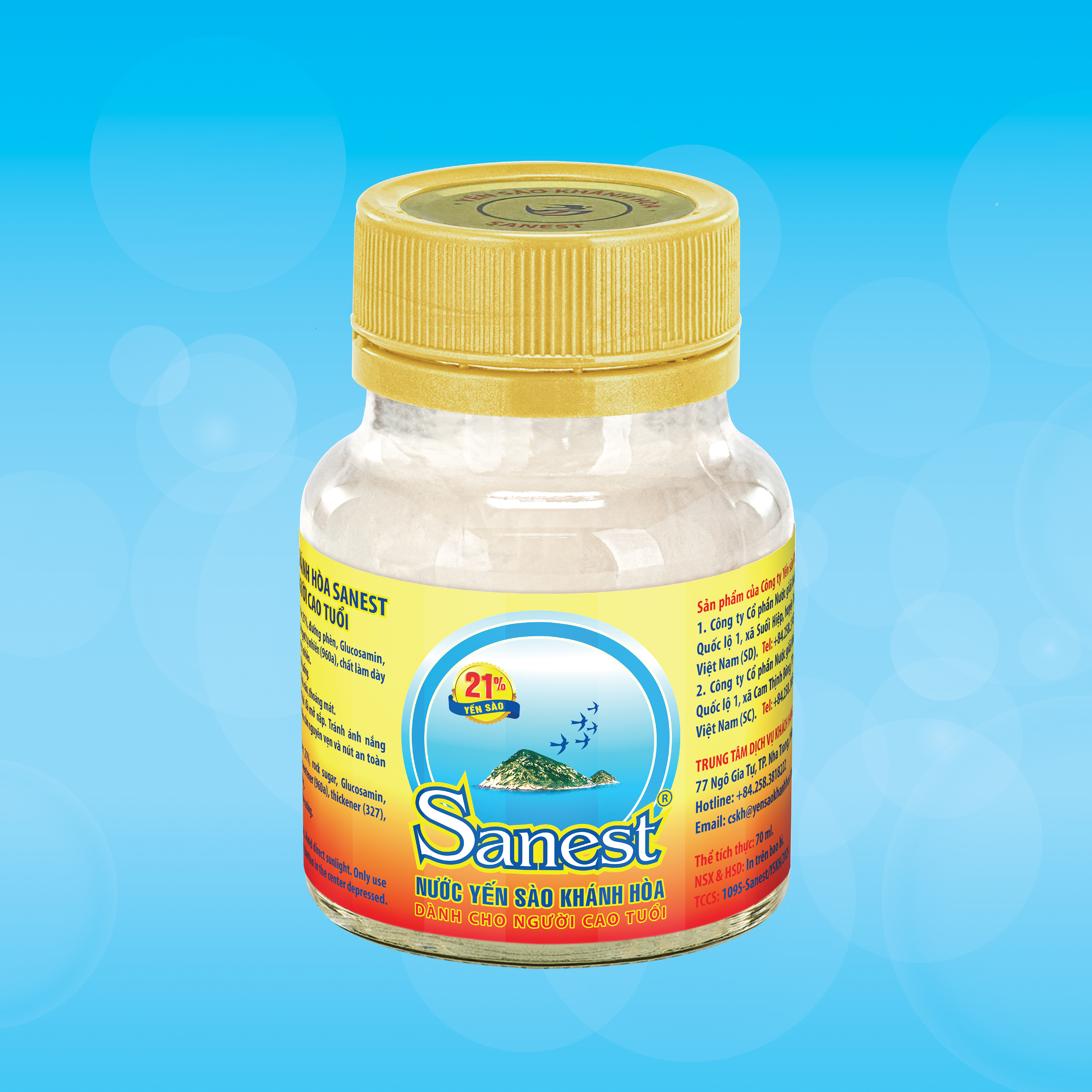 Nước Yến sào Khánh Hòa Sanest dành cho người cao tuổi hộp 1 lọ 70ml - S095H1