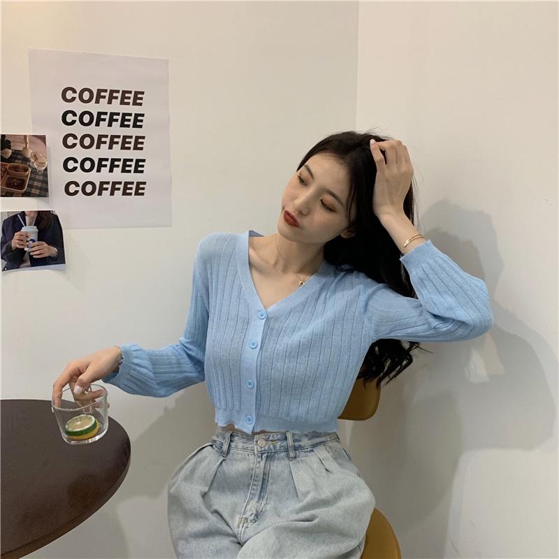 MS233 Áo khoác cardigan nữ len dệt kim mỏng