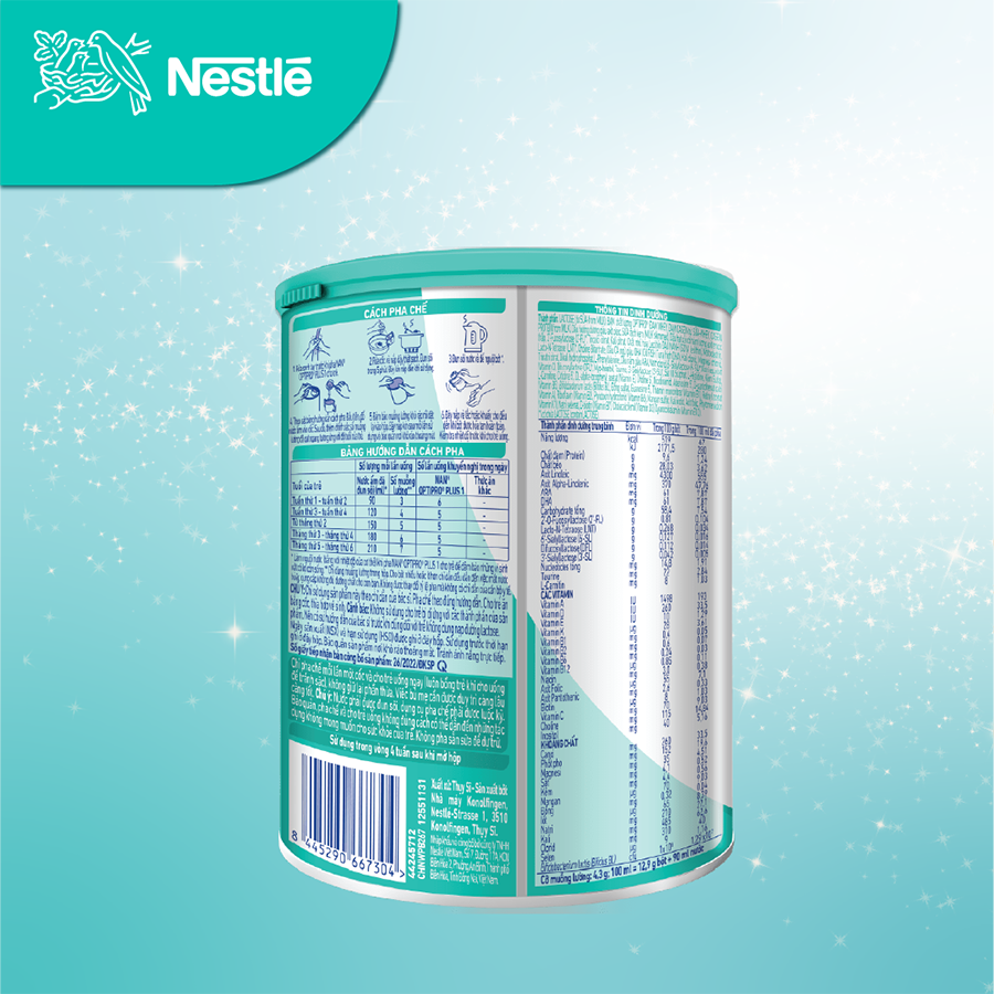 Sữa bột Nestlé NAN OPTIPRO PLUS 1 400G/lon với 5HMO Sản Xuất tại Thụy Sĩ