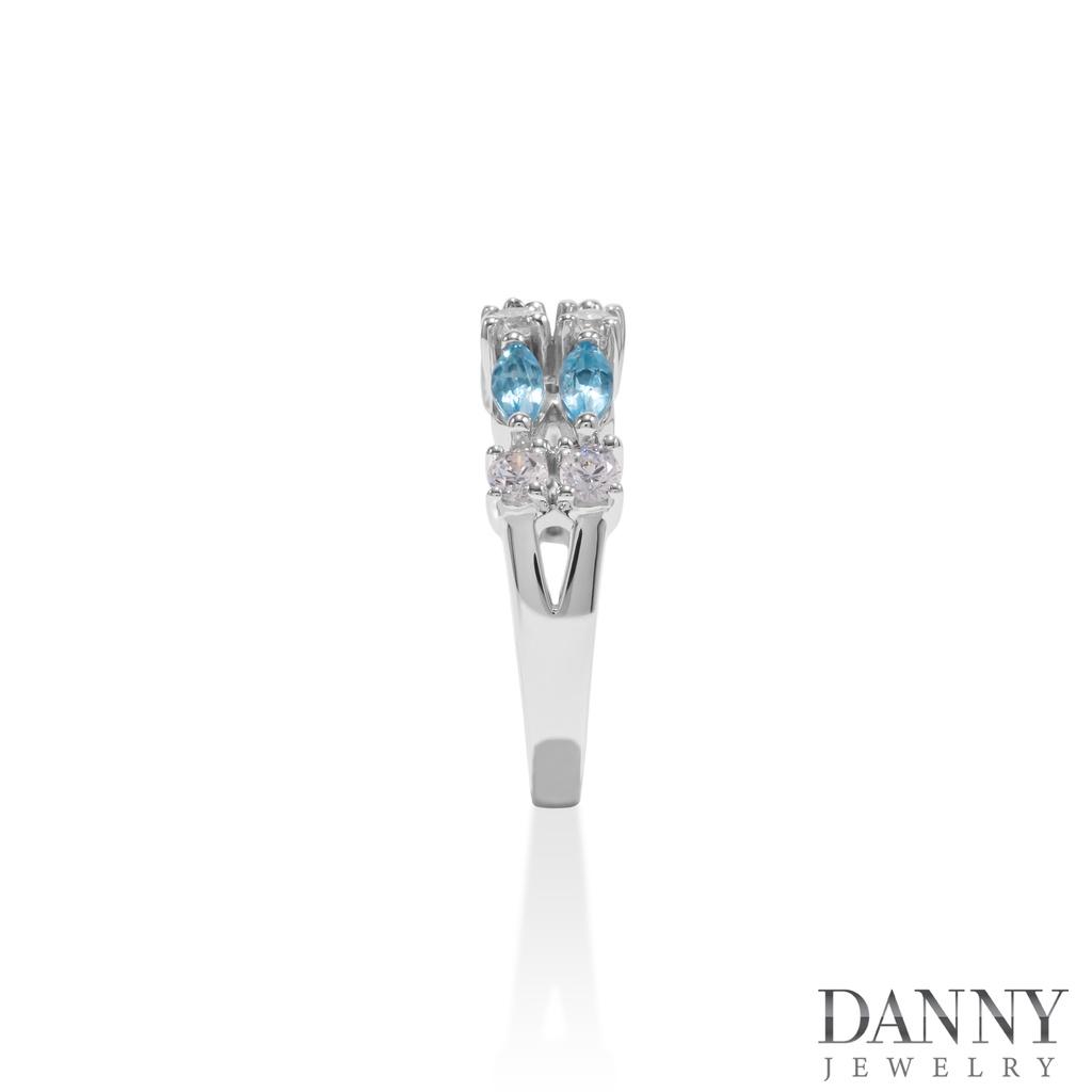 Nhẫn Nữ Danny Jewelry Bạc 925 Xi Rhodium Đính Đá Tourmaline/Amethyst/Lemon Quartz SPLRA964
