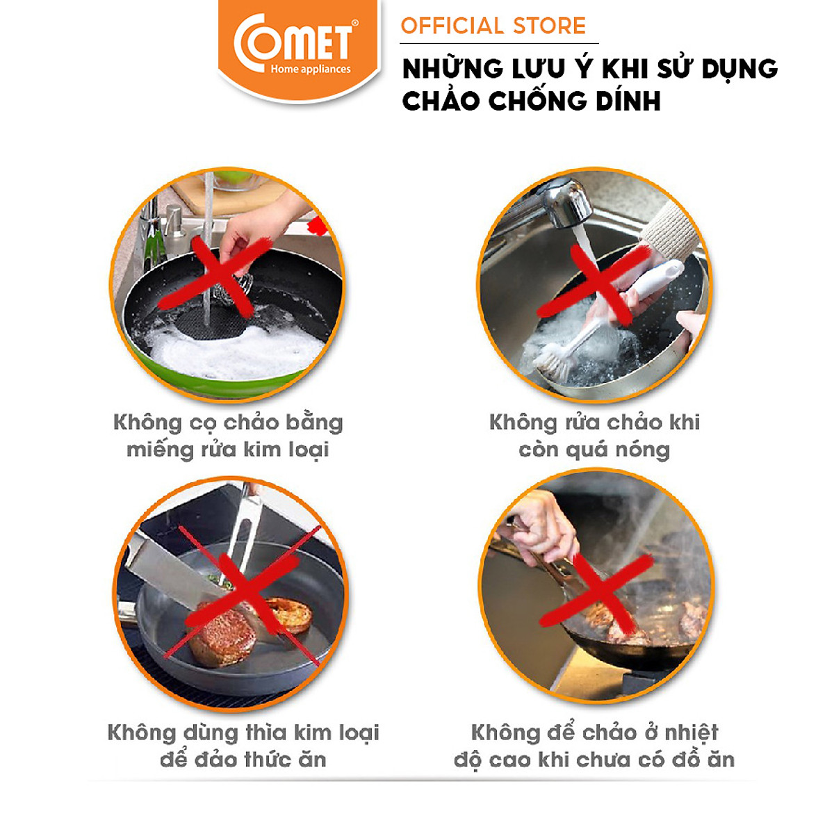 Chảo chống dính Ceramic 16cm Comet CH11-16