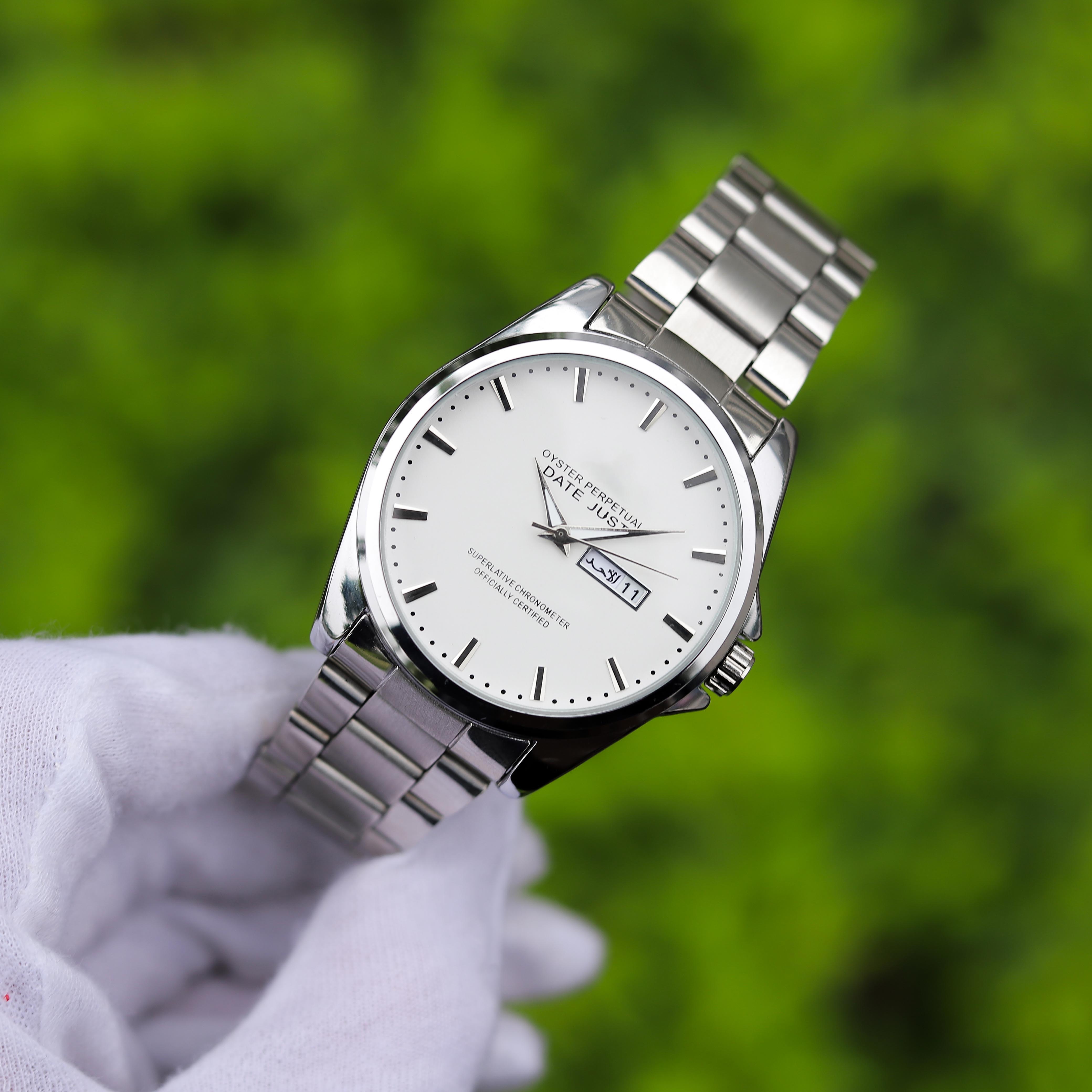 Đồng hồ nam phong cách Ý dây thép mặt tròn RL002188 hiển thị 2 lịch ngày tháng – Thiết kế sang trọng – Lịch lãm – Dễ dàng kết hợp trang phục