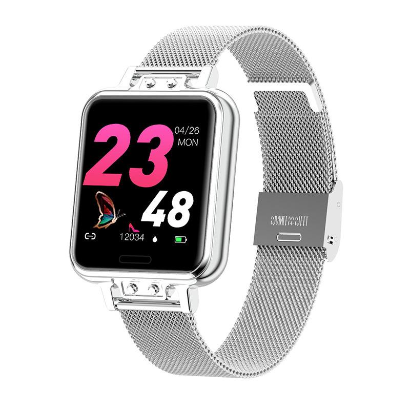 Zl13 Fashion Smart Watch Stainless Steel Heart Rate Blood Pressure Color Screen Smartwatch 6