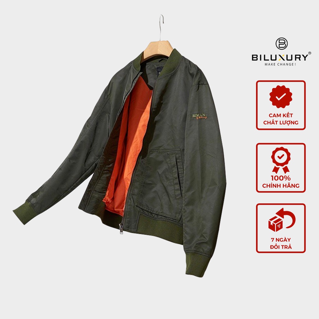 Áo Khoác Bomber Nam  4AG2T008 Chất Vải Gió Hai Lớp  Chống Nước Gore-Tex Đẳng Cấp,Chính Hãng Biman By Biluxury