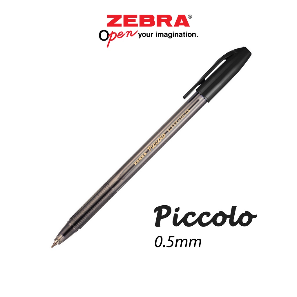 Bút Bi Nắp Piccolo 0.5mm Zebra (Xanh / Đỏ / Đen)