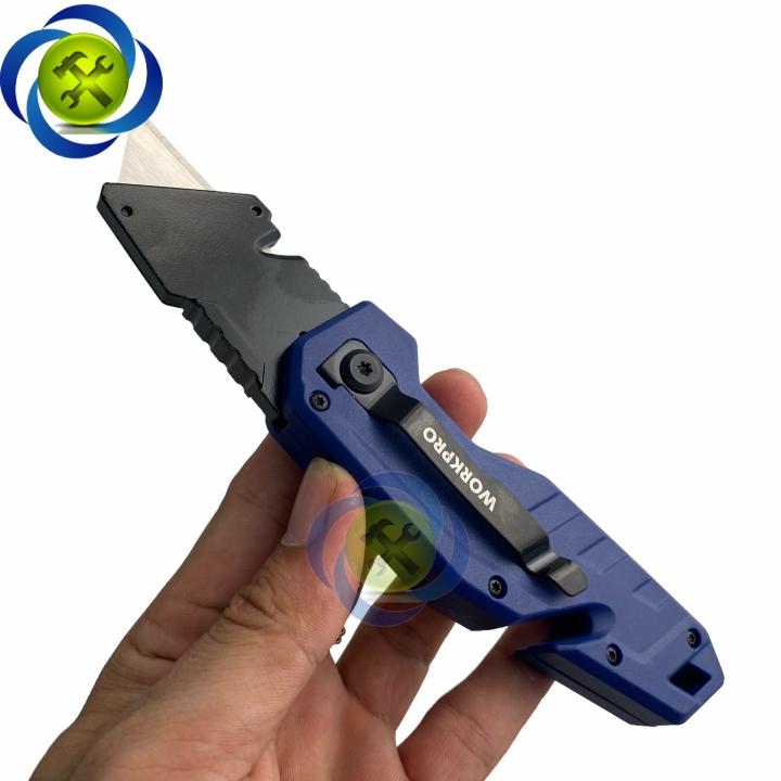 Dao rọc cáp gấp gọn Workpro WP211008 cán nhựa thay lưỡi nhanh
