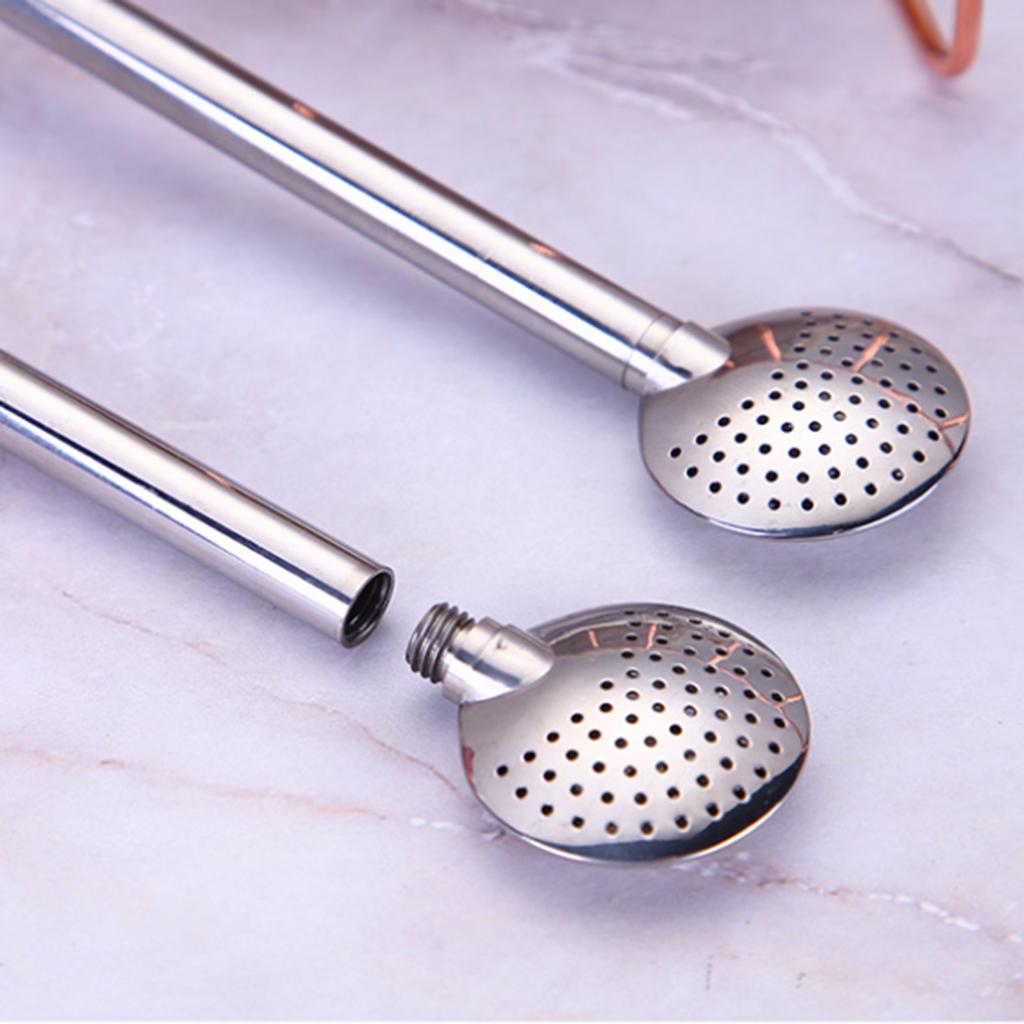 Stainless Steel Yerba Mate Straw Spoon Bombilla Tea Strainer Filter Colander Purple