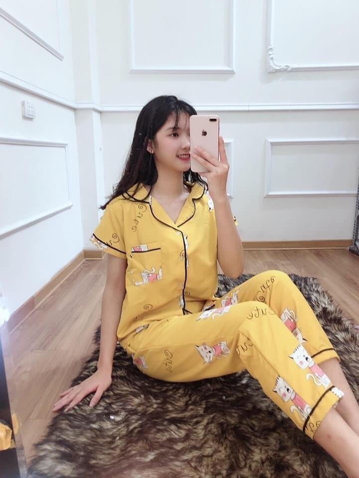 Set đồ mặc nhà tay ngắn quần dài - Giao màu ngẫu nhiên - Freesize - HUYEN