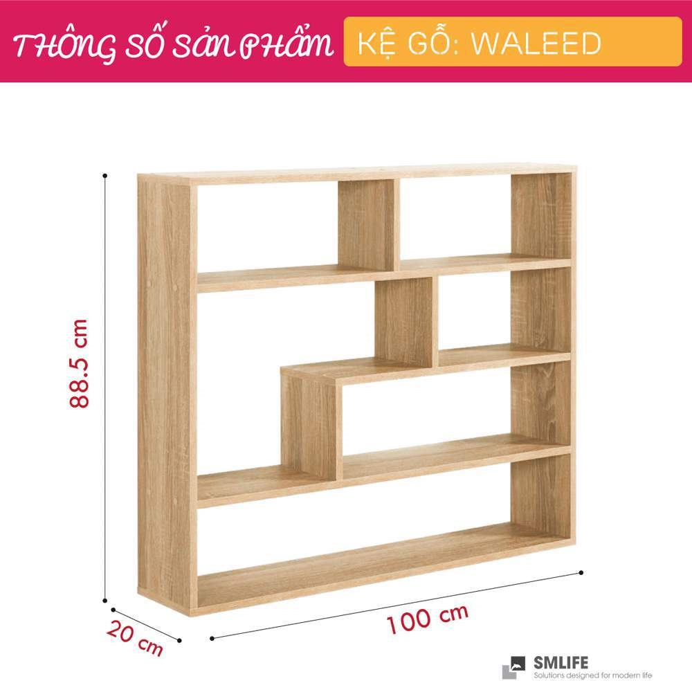 Kệ gỗ treo tường trang trí hiện đại SMLIFE Waleed | Gỗ MDF dày 17mm chống ẩm | D100xR20xC89cm