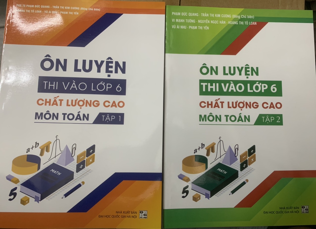 Sách combo Ôn luyện thi vào lớp 6 chất lượng cao môn Toán 2 tập