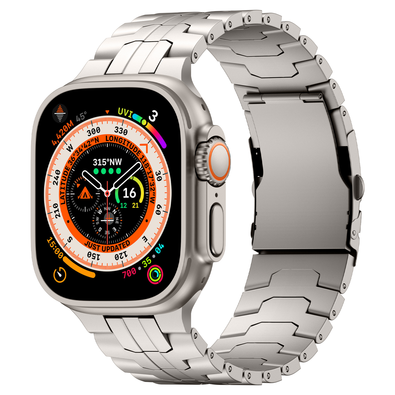 Dây Hợp Kim Titanium cho Apple Watch Series 4/5/6/7/8/9/SE2/10 & Apple Watch Ultra 1/2 Size 44/45/46/49mm - Hàng Chính Hãng