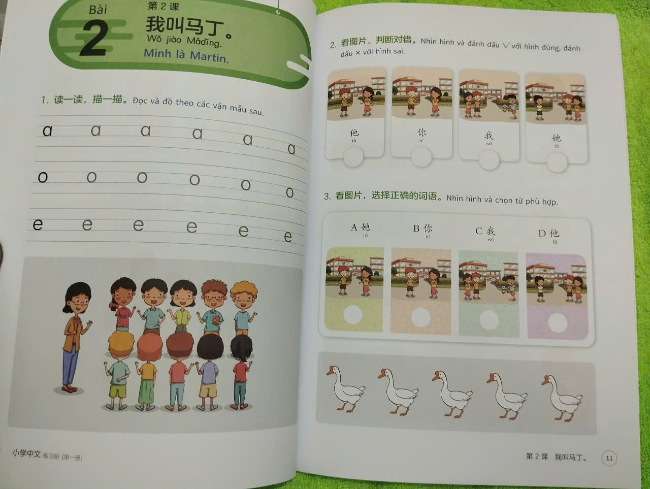Sách - combo: Tiếng Trung dành cho học sinh tiểu học Tập 1 (Bài Học+Bài Tập)+DVD tài liệu