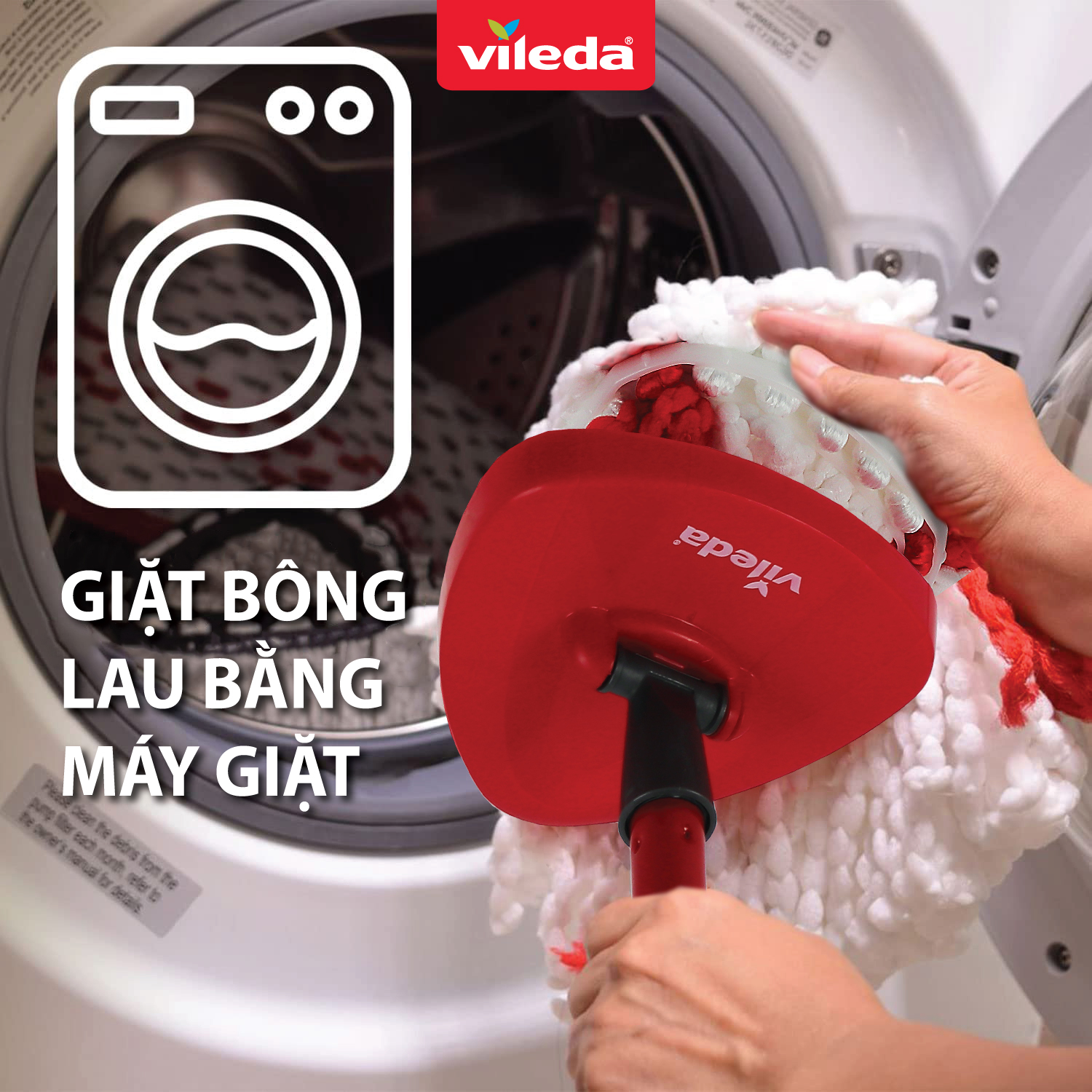 Cây lau nhà VILEDA Turbo Easy Wring&amp;Clean đầu lau tam giác, gồm xô giặt và cây lau nhà - TSU162214