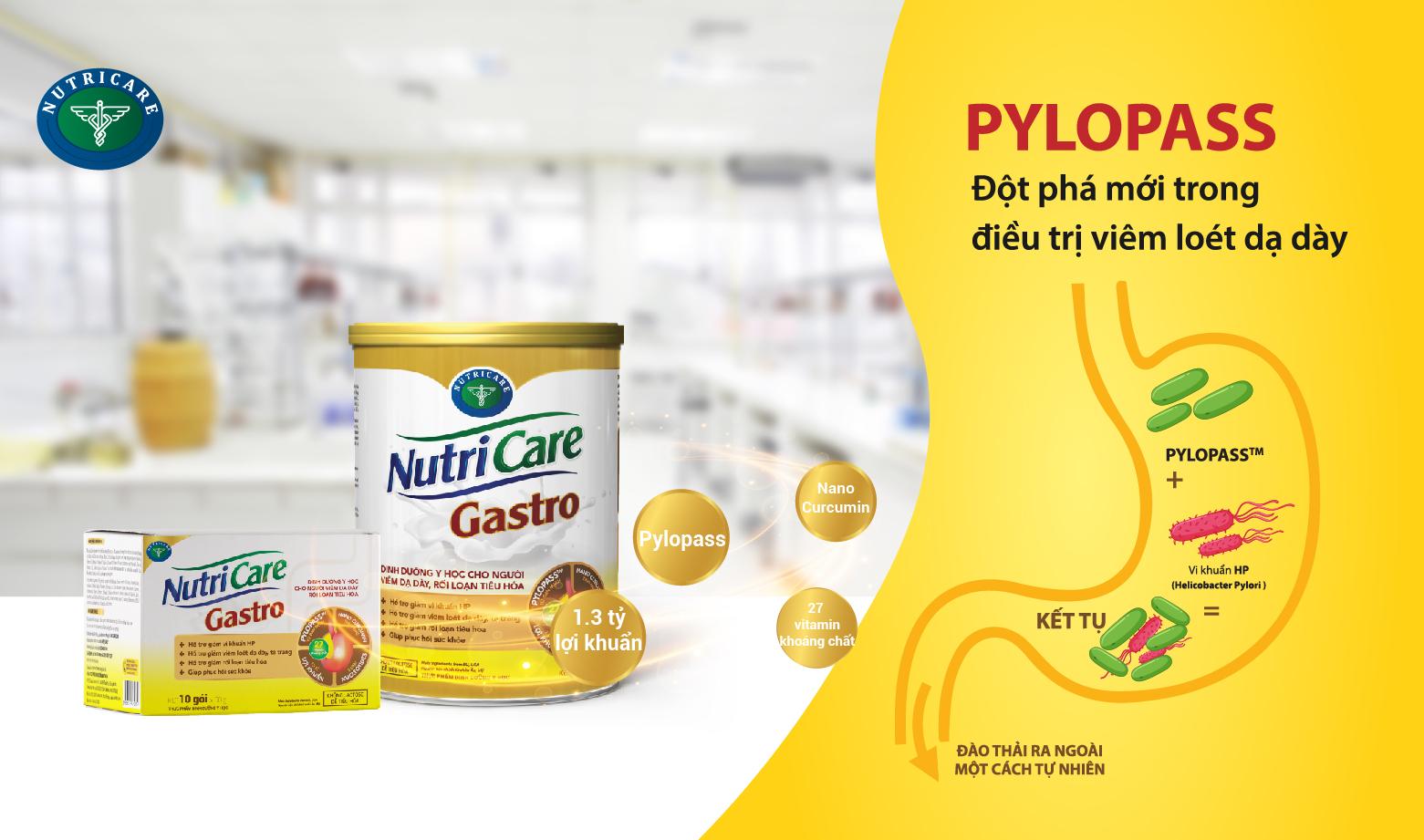 Sữa bột Nutricare Gastro dinh dưỡng y học cho người viêm dạ dày, rối loạn tiêu hoá (400g)