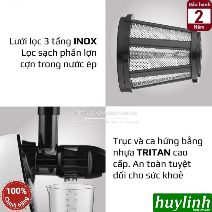 Máy ép chậm trục ngang Olivo SJ22 - 150W - Tặng công thức ép - Hàng chính hãng