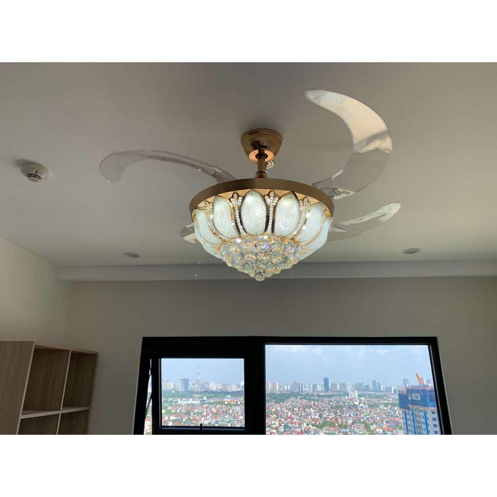 Đèn quạt LED INUKA cánh cụp xòe trang trí nội thất sang trọng