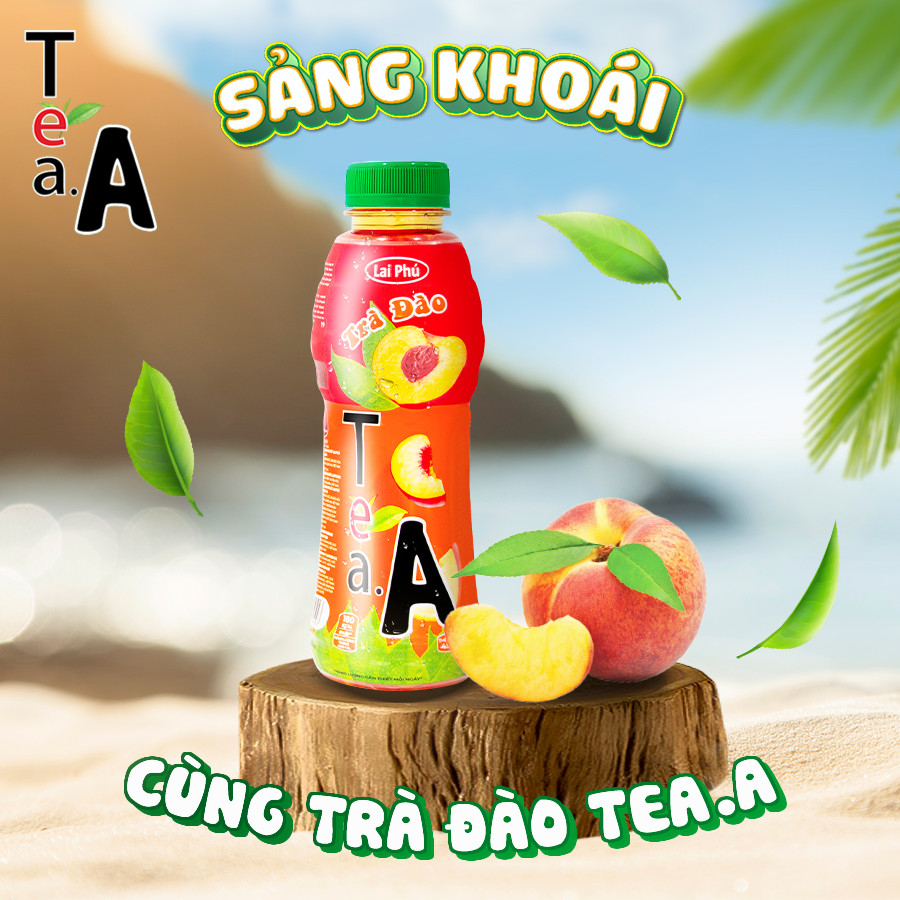 Trà Đào Tea A Chai 450ml - Lốc 6 Chai