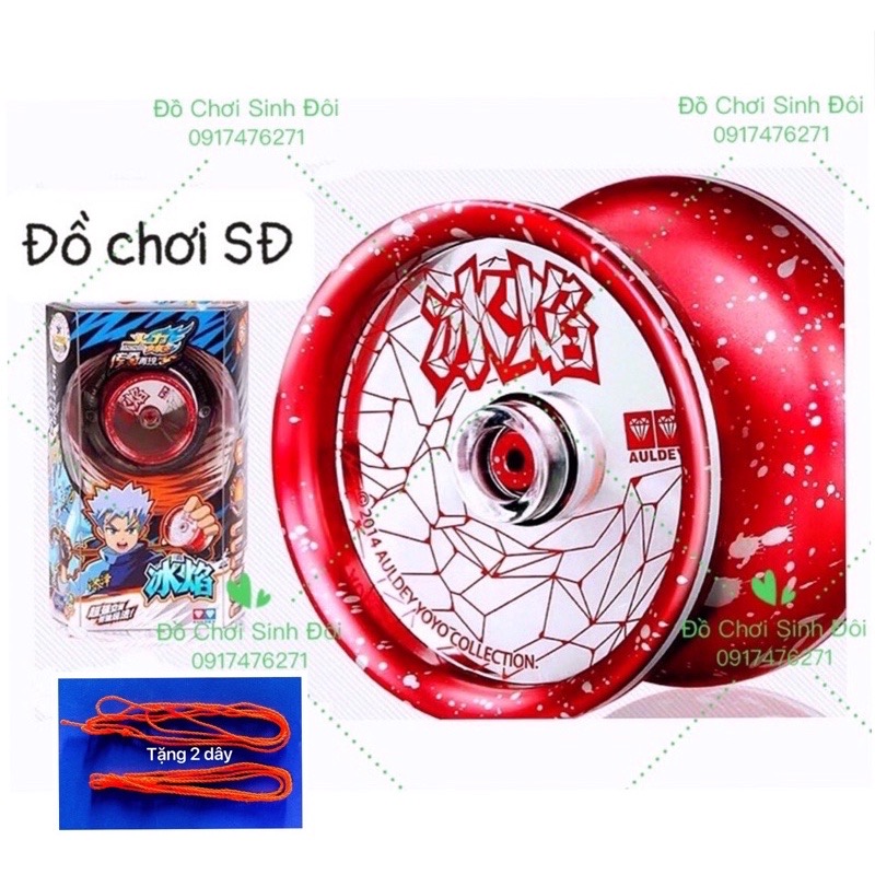 Đồ chơi yoyo 676101 màu đỏ trắng - tặng 2 dây