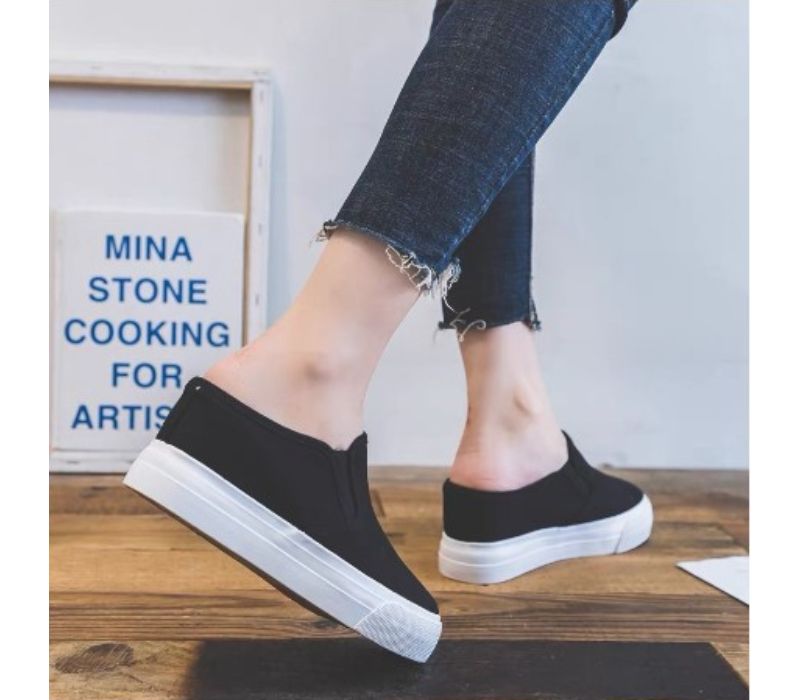 Giày bata lười đế đơn 7cm