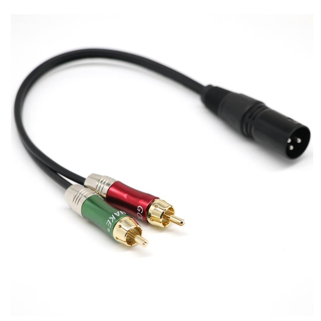 2 Pieces 1 XLR Male to 2 RCA Male ,XLR Adapter Plug to 2 x Phono RCA Plug Adapter Cable Lead 30cm Splitter Patch Y Cable