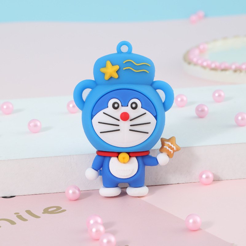 Móc Khoá Hình Chú Mèo Đoremon Đội Nón Siêu Xinh