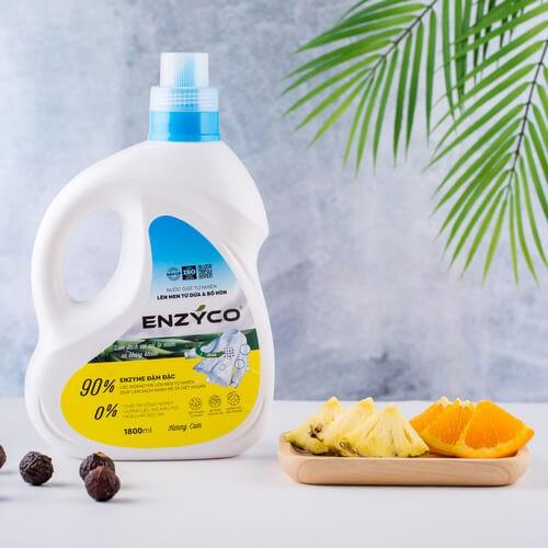 Combo Nước Giặt Và Nước Ngâm Rau Củ ENZYCO 90% Enzyme Sinh Học Từ Dứa Và Bồ Hòn 세탁 세제 Washing liquid