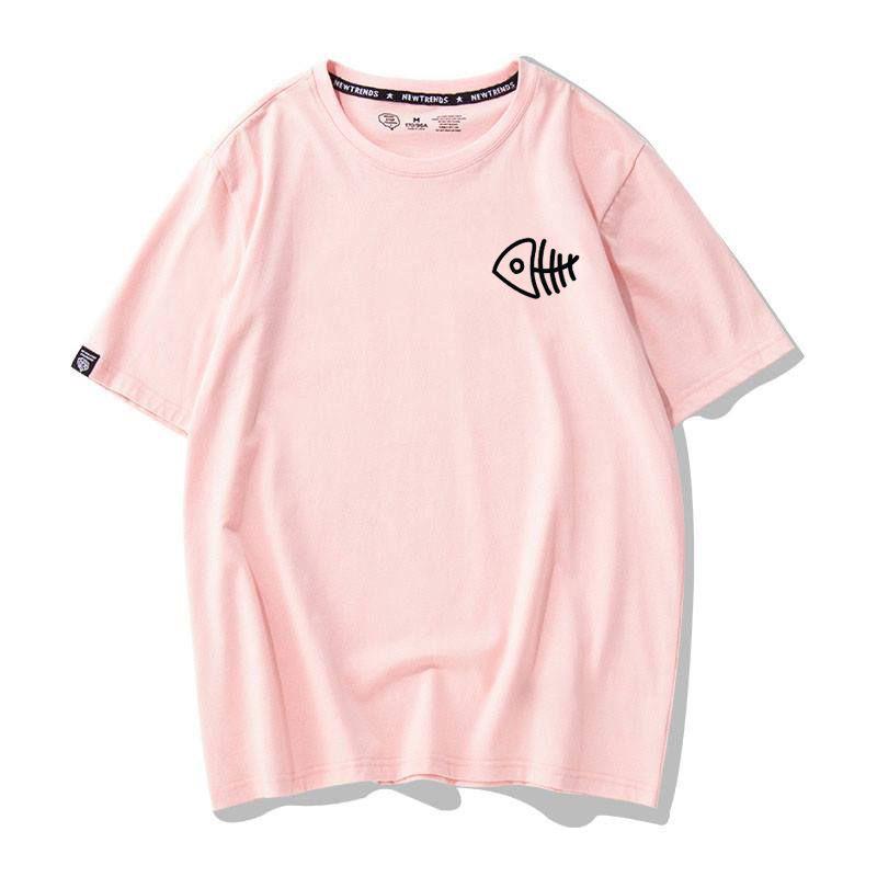 Áo Thun Nữ Tay Ngắn Hình Icon Xương Cá Nhiều Màu - Unisex - Cotton - Mã AT017