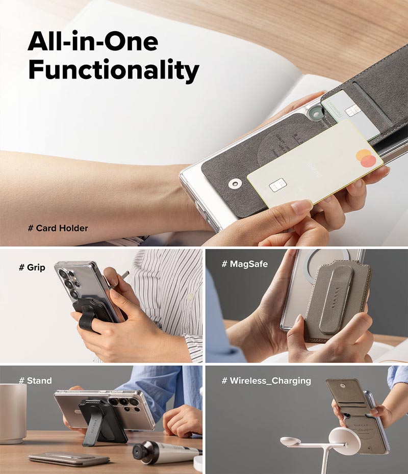 Ví kiêm giá đỡ RINGKE Slide Grip Wallet Magnetic Edge - Hàng Chính Hãng