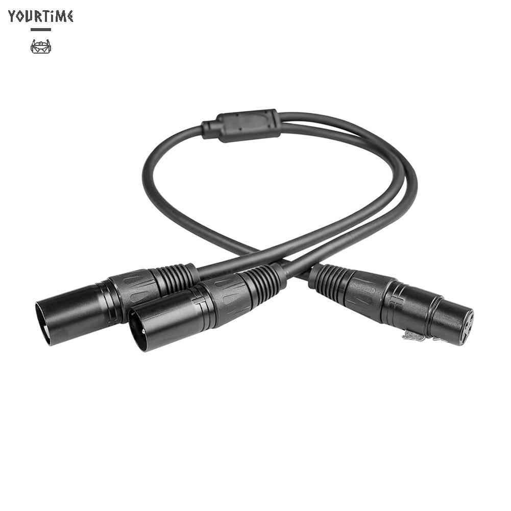 Dây Cáp Chữ Y Chuyển Đổi Âm Thanh 3 Pin XLR Sang XLR Kép Dài 50cm Màu Đen