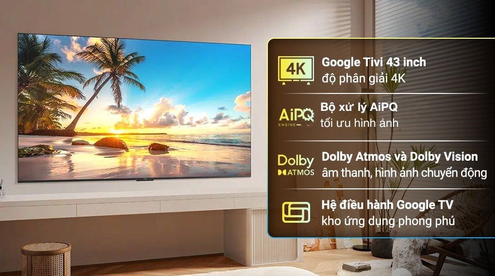 43P79B - Google TV TCL 4K 43 inch 43P79B - Hàng Chính Hãng - Chỉ Giao Hồ Chí Minh