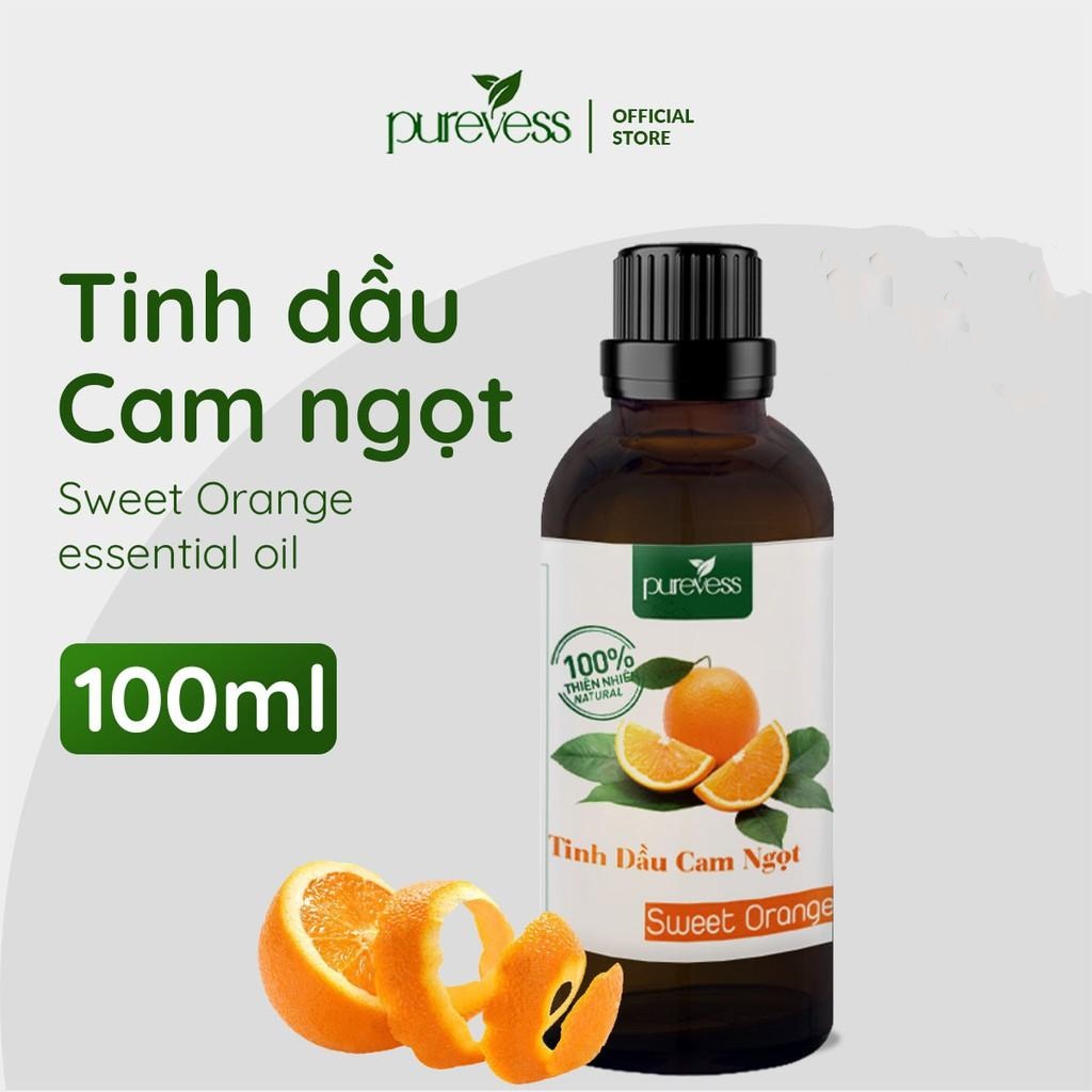 Tinh dầu Cam Ngọt Purevess, thiên nhiên nguyên chất, giúp thư giãn và sảng khoái tinh thần. 100ml