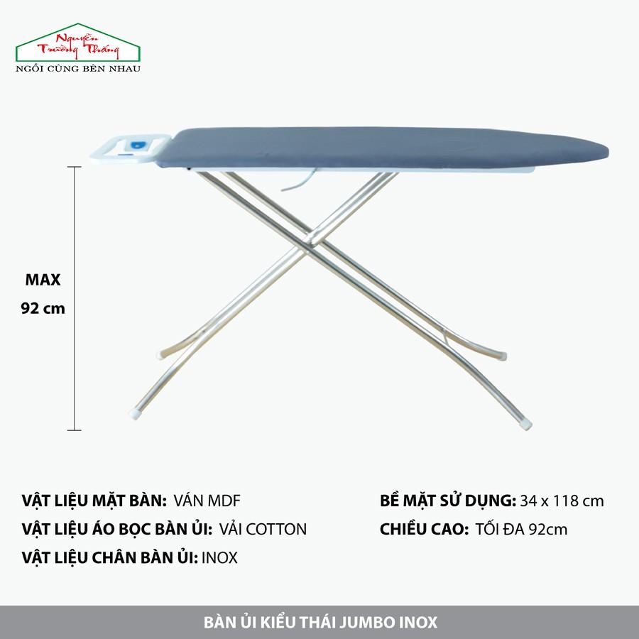 Bàn để ủi cầu là quần áo dạng đứng kiểu Thái Jumbo 01 Inox | Thái Jumbo 01 Inox Ironing board