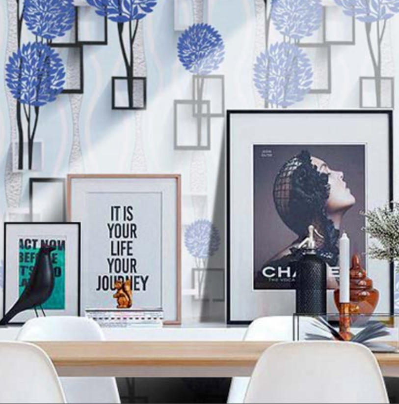 Combo 10 mét giấy dán tường, decal dán tường trang trí nhà cửa BÔNG TRÒN XANH DƯƠNG khổ 45cm