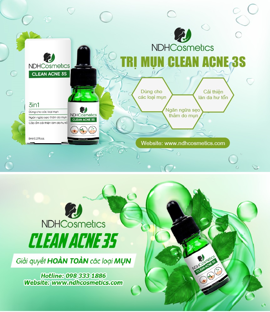 Serum Ngừa Mụn Clean Acne 3S 8ml 100% Tự Nhiên