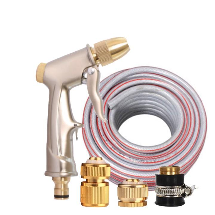 Rửa xe tưới cây Bộ dây và vòi xịt tăng áp lực nước 300% loại 25m cút đồng,nối đồng 206701-1