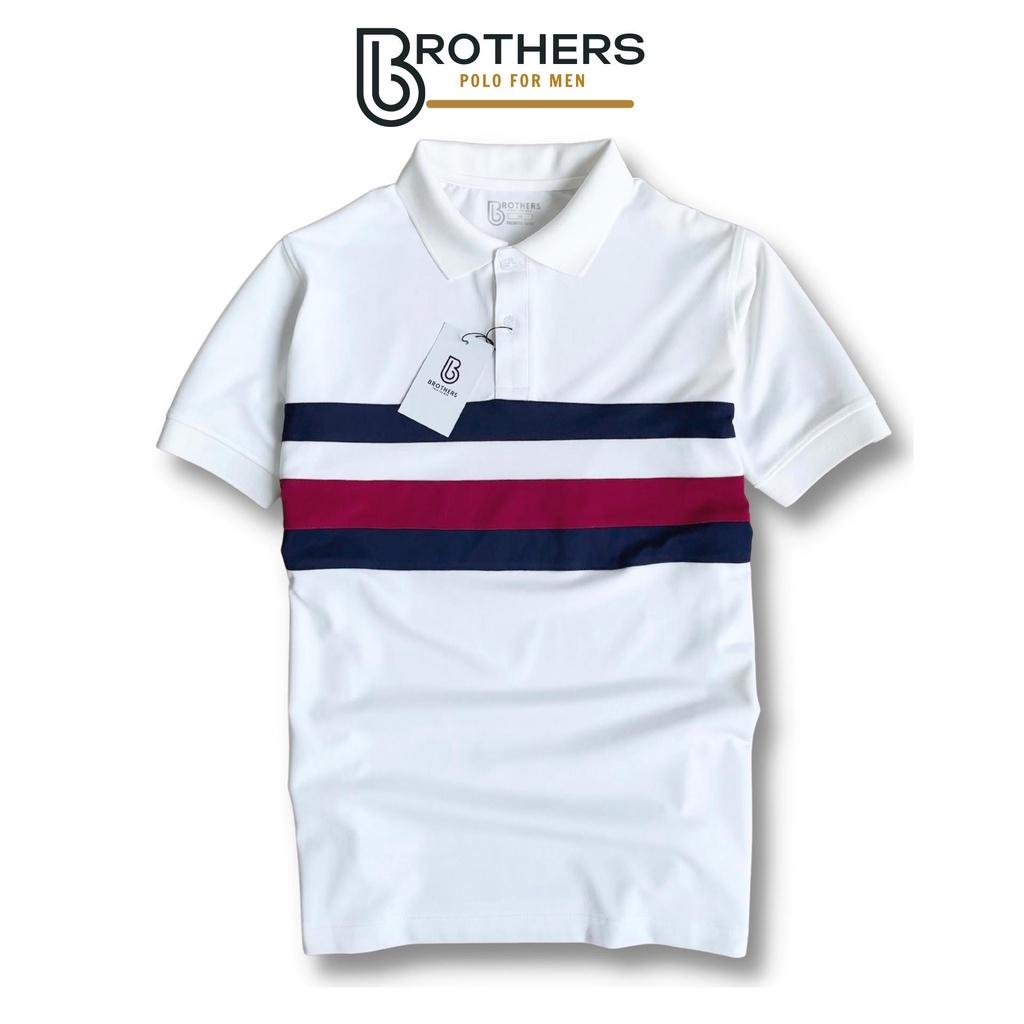 Hình ảnh Áo thun POLO nam phối ngang AROSS cổ trụ bẻ, vải cá sấu cotton cao cấp, chuẩn xịn, trẻ trung - BROTHERS