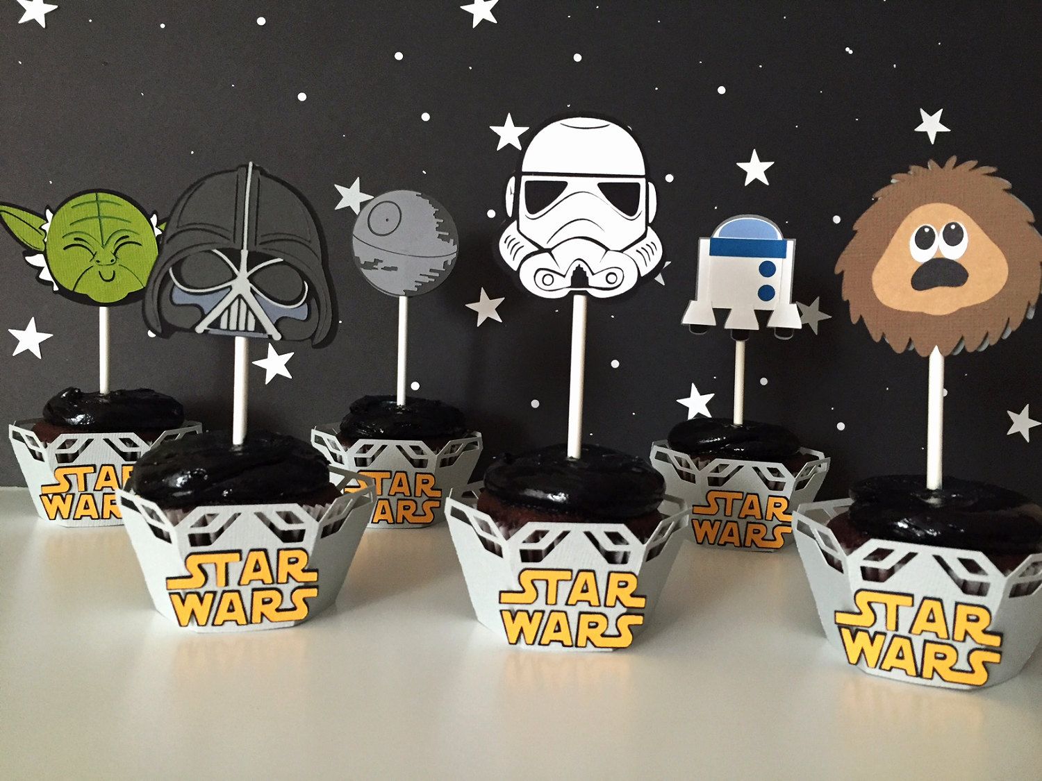 Tem cắm bánh cupcake chủ đề Star Wars - Cupcake topper PHG29