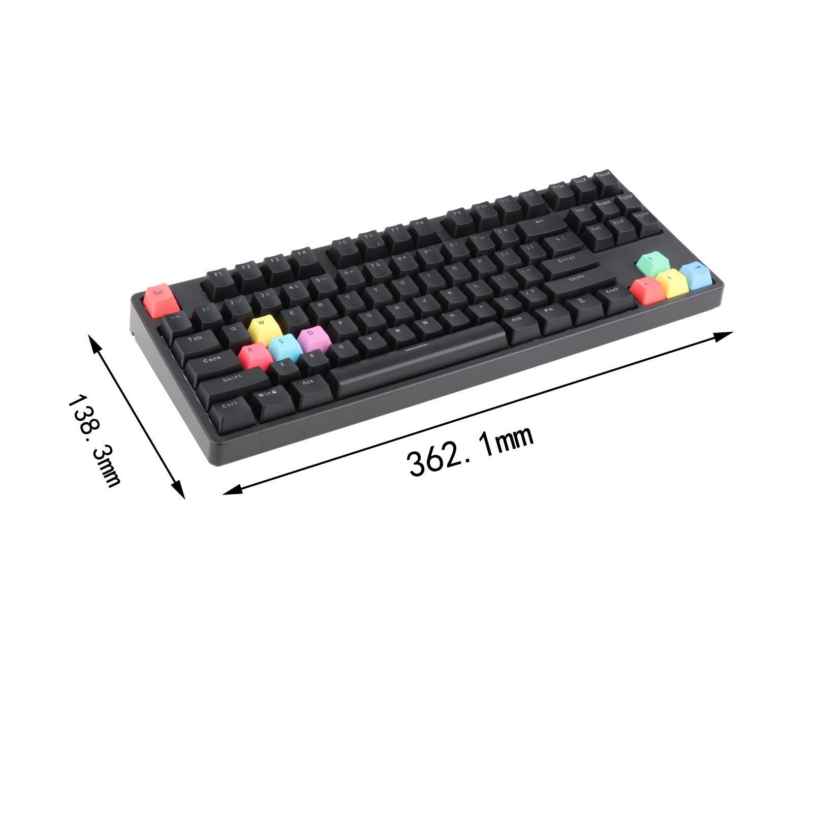 Mechanical Gaming Keyboard RGB LED Rainbow Backlit Wired Keyboard with Red Switches for Gaming PC (87 Keys)