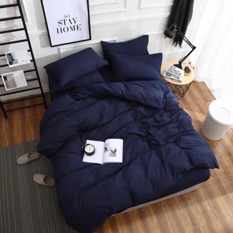 Bộ chăn ga gối cotton poly trơn 1 màu cao cấp