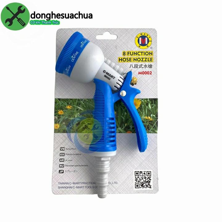 Vòi tưới cây C-Mart M0002 loại 8 tia sử dụng ống mềm 12mm - 20mm