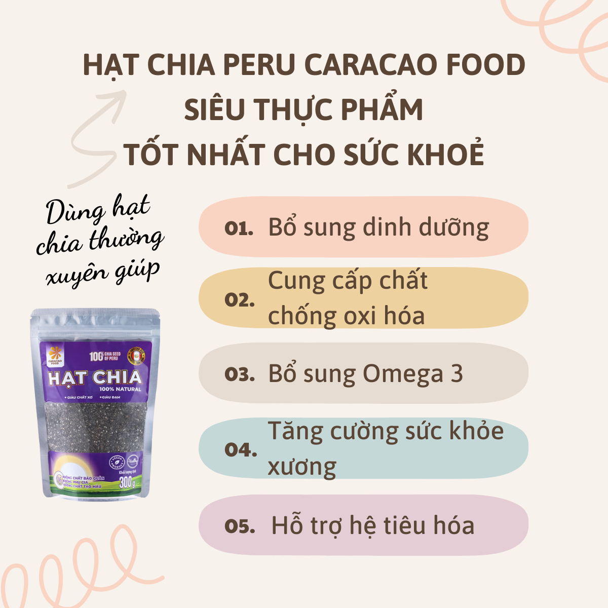 Hạt chia Peru - Túi 300g